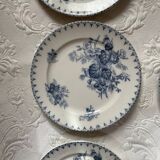 Assiettes plates et plat terre de fer sarreguemines u c modèle flore