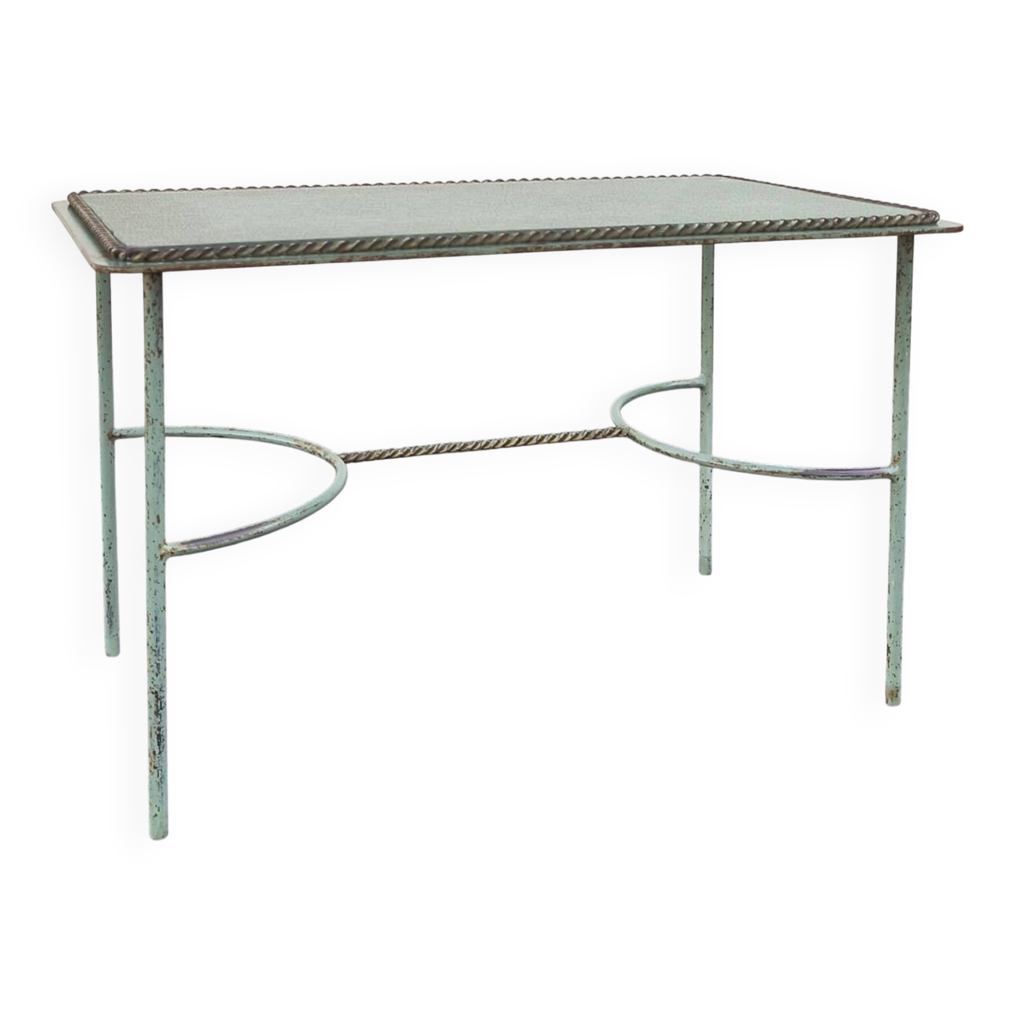 Glass and metal coffee table, Neoclassical/Art Deco