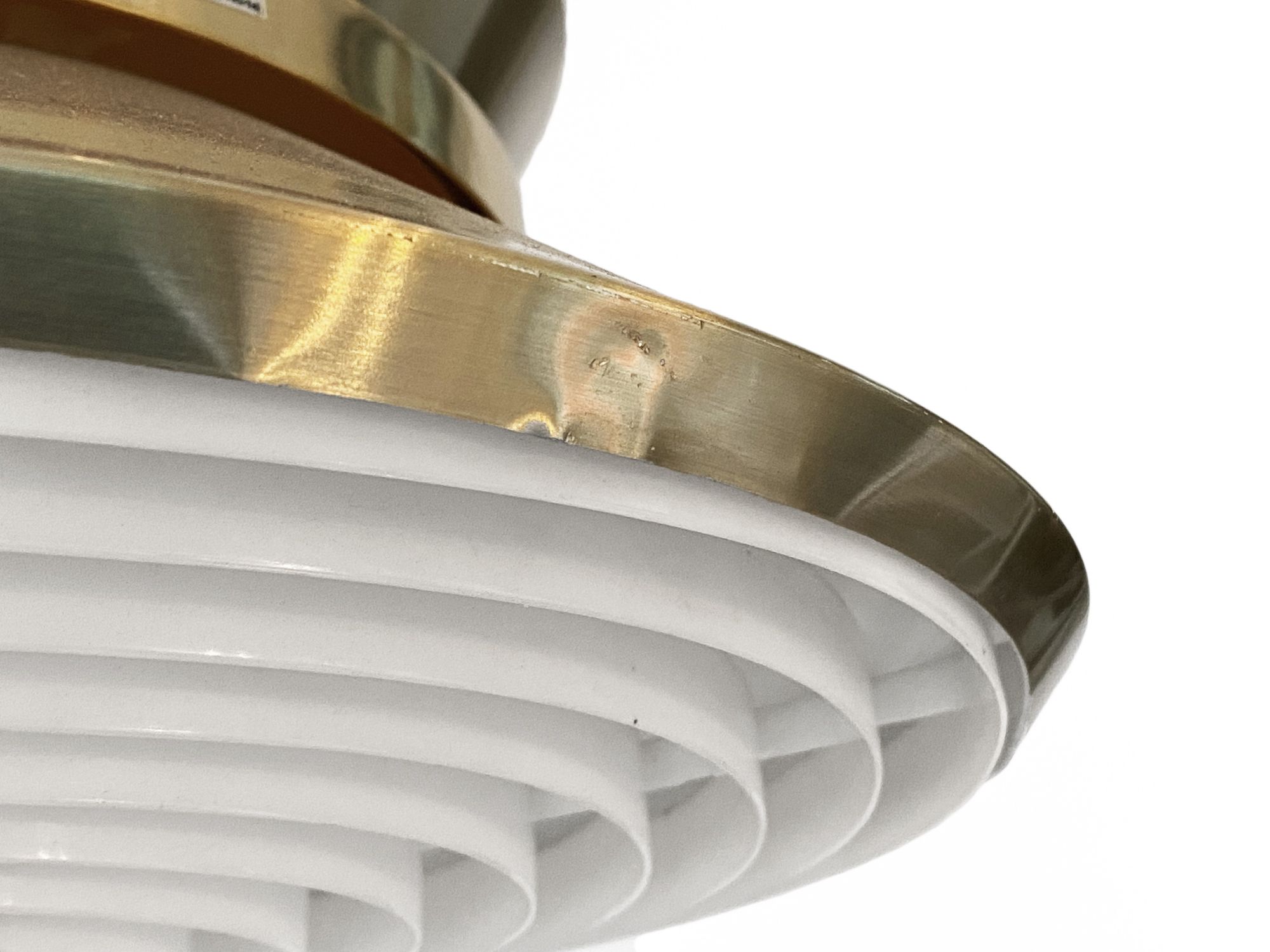 Brass colored aluminium pendant light by Carl Thore for Granhaga Metall. Sweden 1970s