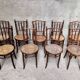 Series of 7 old bar cane cane bistro chairs