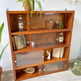 Vintage oak wall display case