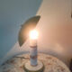 Olive green vintage lamp from the 1980s.