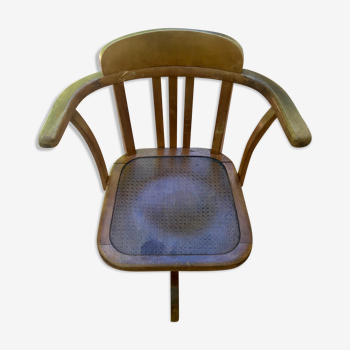60s reclining factory chair in oak