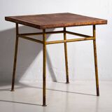 Ancienne table d’extérieur de couleur ocre (c.1920)