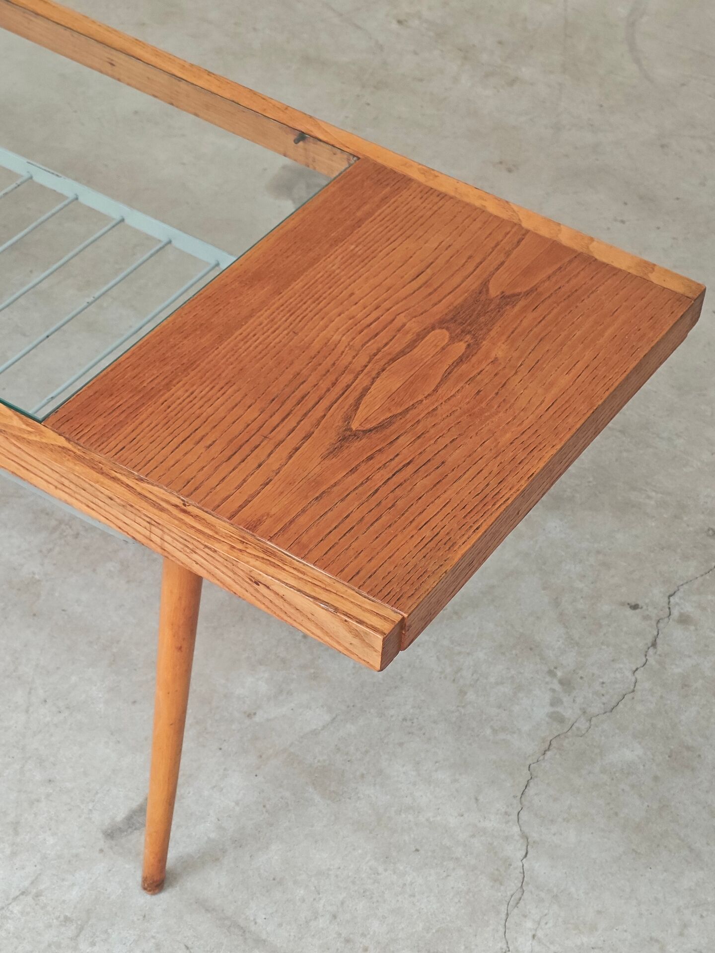 Table basse en bois, métal et verre par Jitona 1960