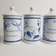 Set of three longchamp earthenware pharmacy jars