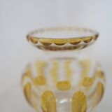 Petit vase art déco en verre cristallin jaune – Années 1950
