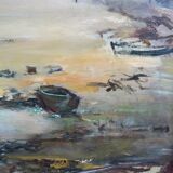 Painting seaside brittany artists' lounge 1970