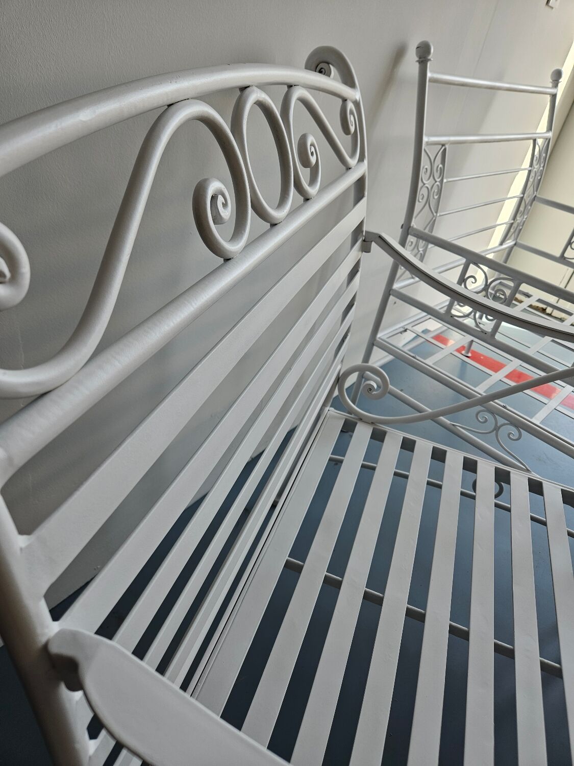 2 wrought iron armchairs