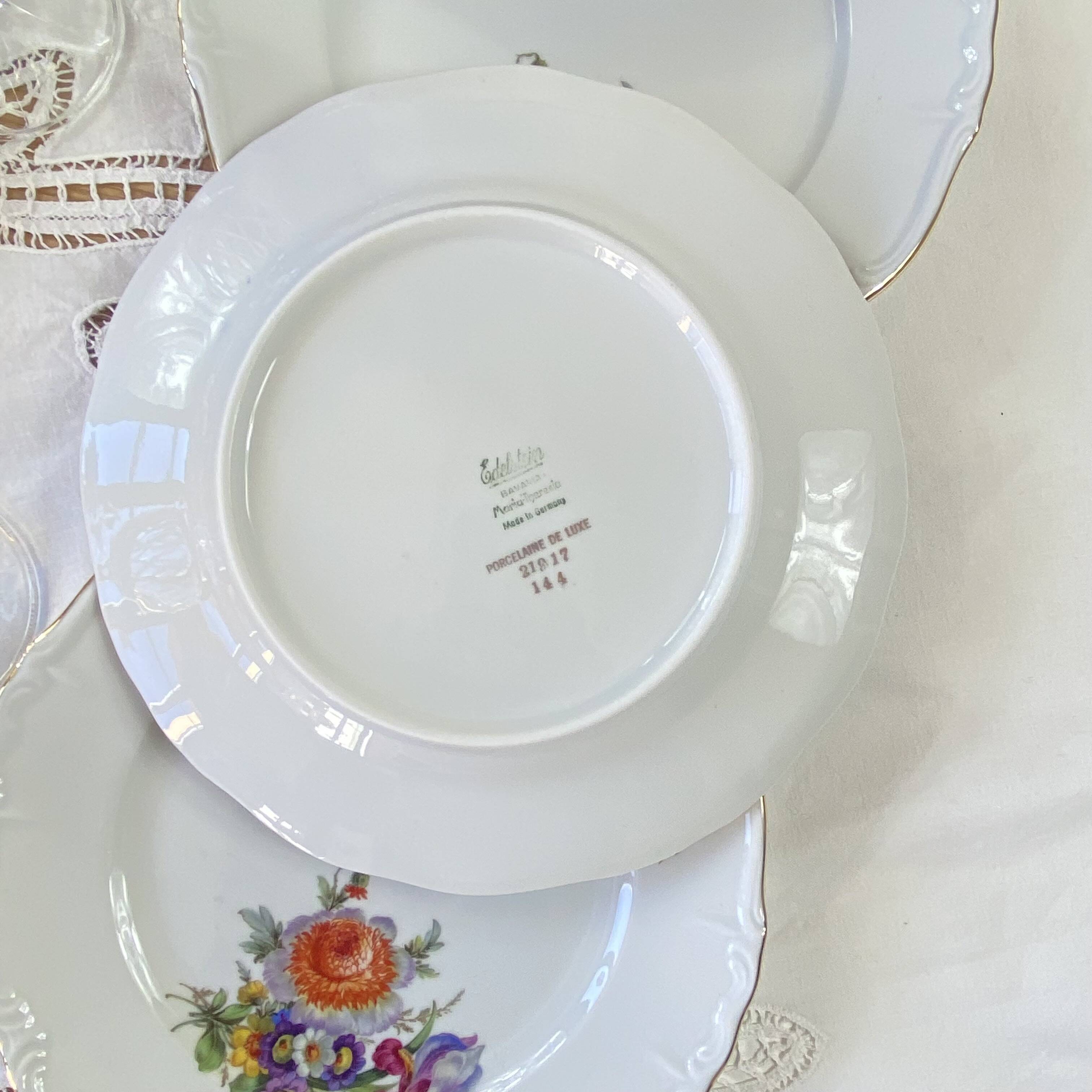 6 assiettes dessert et plat porcelaine ancienne Edelstein Bavaria