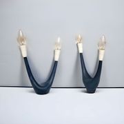 U-shaped mid-century atomic table lamps, 1950s, set of 2