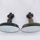 Antique enamelled wall lights