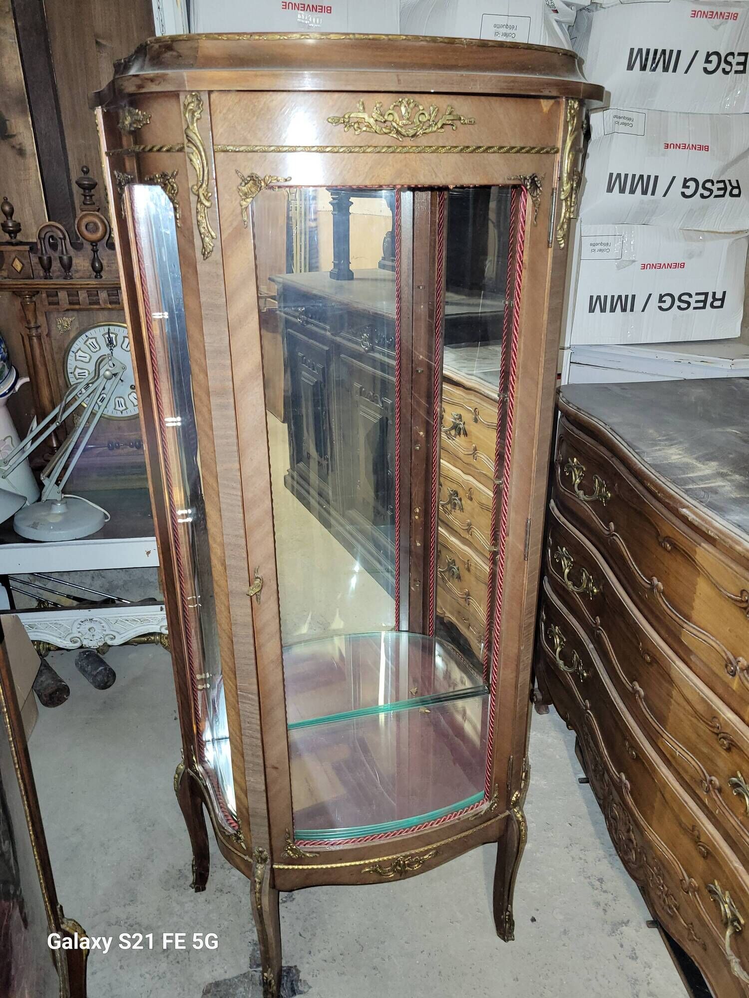 Display cabinet LXVI in walnut