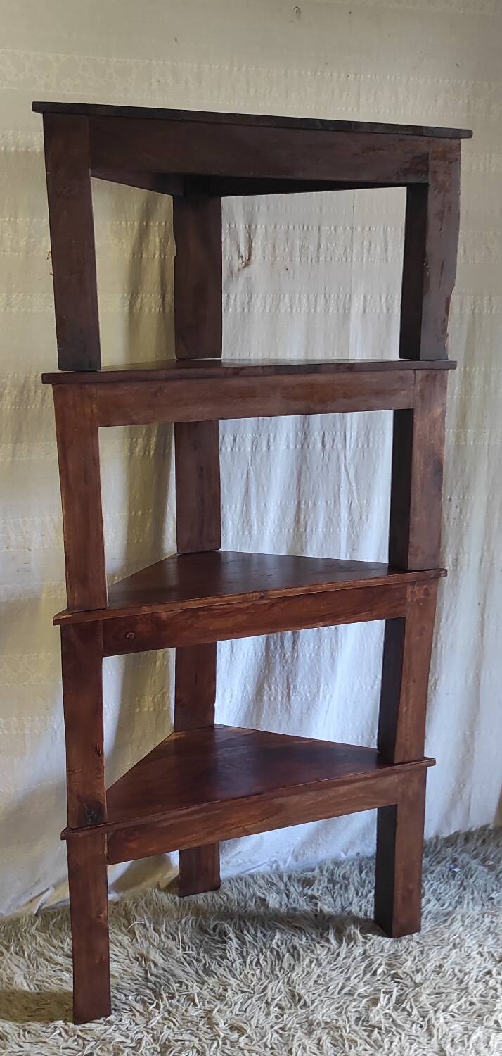 Triangular solid wood coffee table