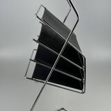 1960s 1970s Newspaper Holder in Metal & Plastic Space Age Design