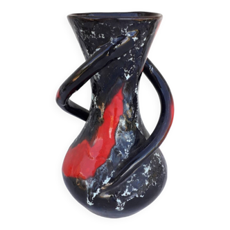 Red and black vase