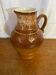 Antique strehla ceramic pitcher brown beige white interior vintage
