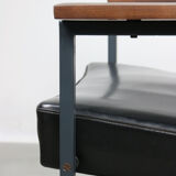 Vintage black bauhaus lounge armchair, 70s