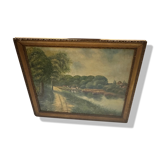 Huile sur panneau signé guitard