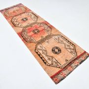 3x10 Peach Orange Handmade Wool Runner Rug, 81x293Cm