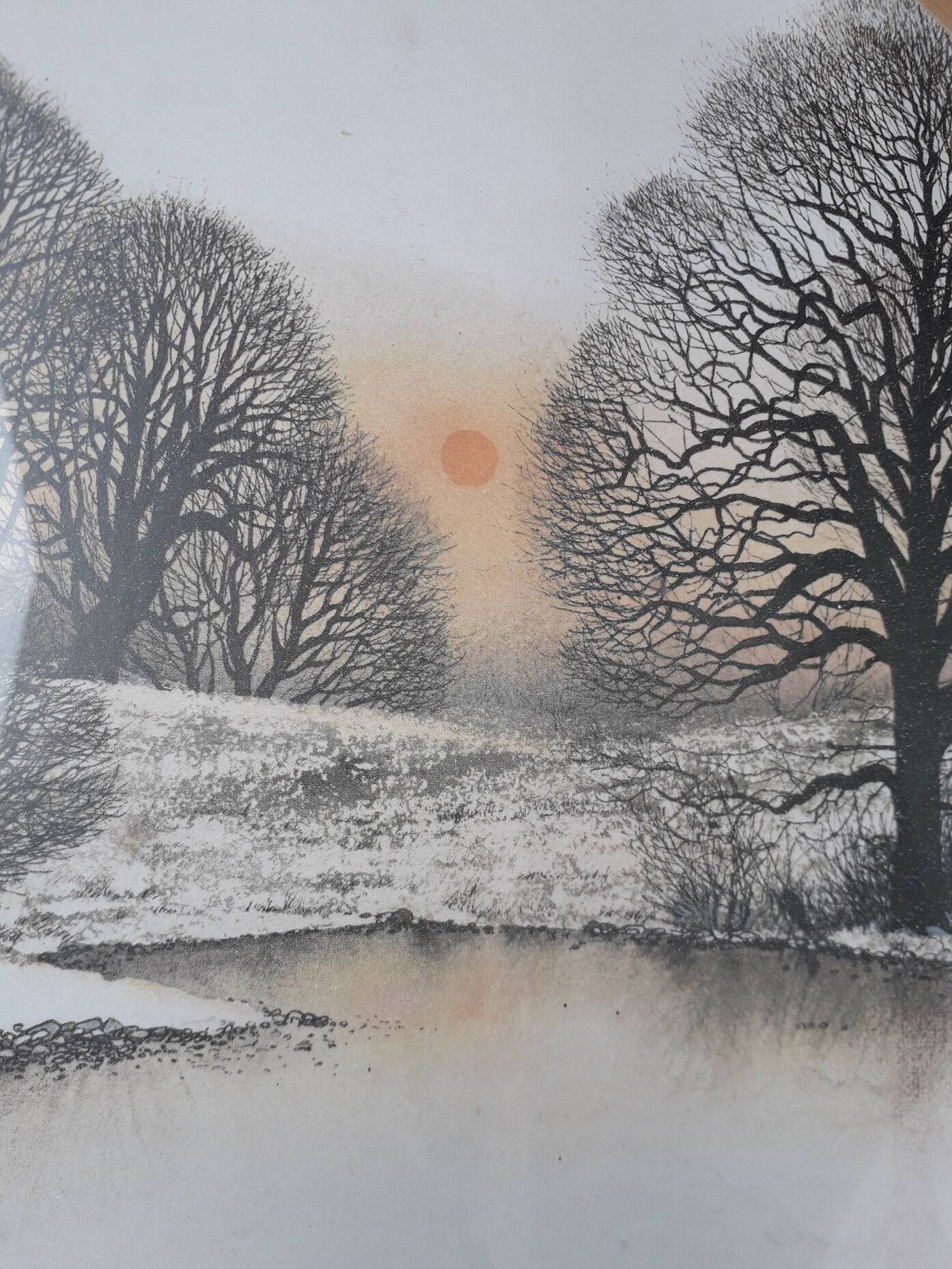 Winter landscape painting