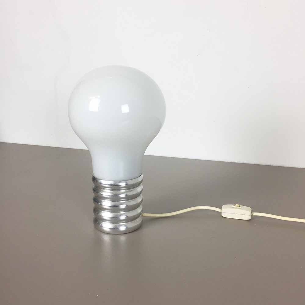 Original 60s glass Mushroon desk light by HONSEL, Germany | midcentury modern. table lamp