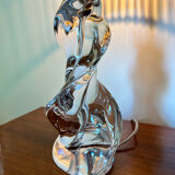 Vintage crystal and rattan lamp