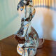 Lampe cristal et rotin vintage