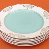 1950s Earthenware with gilding 6 dinner plates