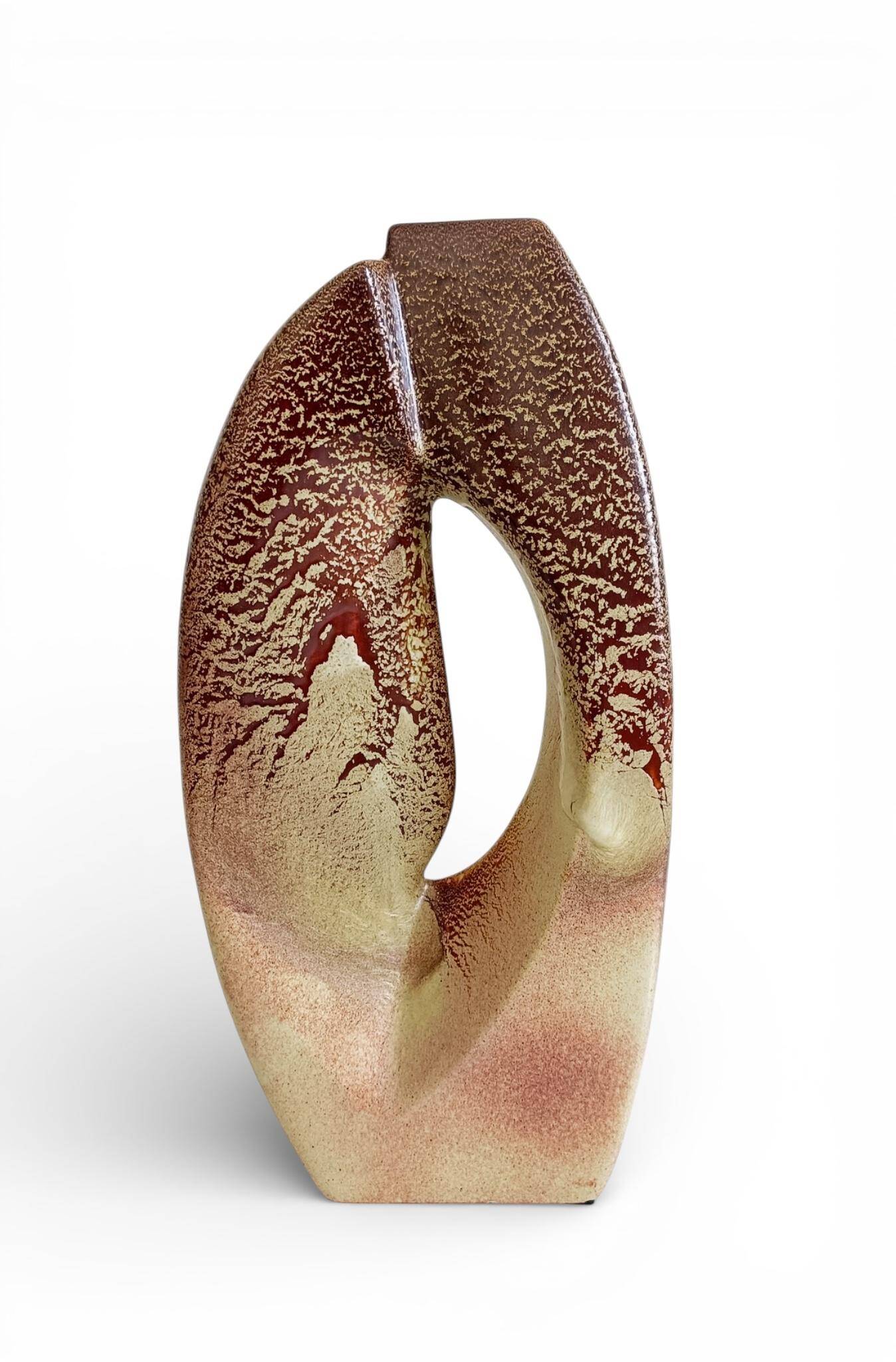 Midcentury Ceramic Vase Sculpture by Roberto Rigon for Bertoncello, Italy, 1960s