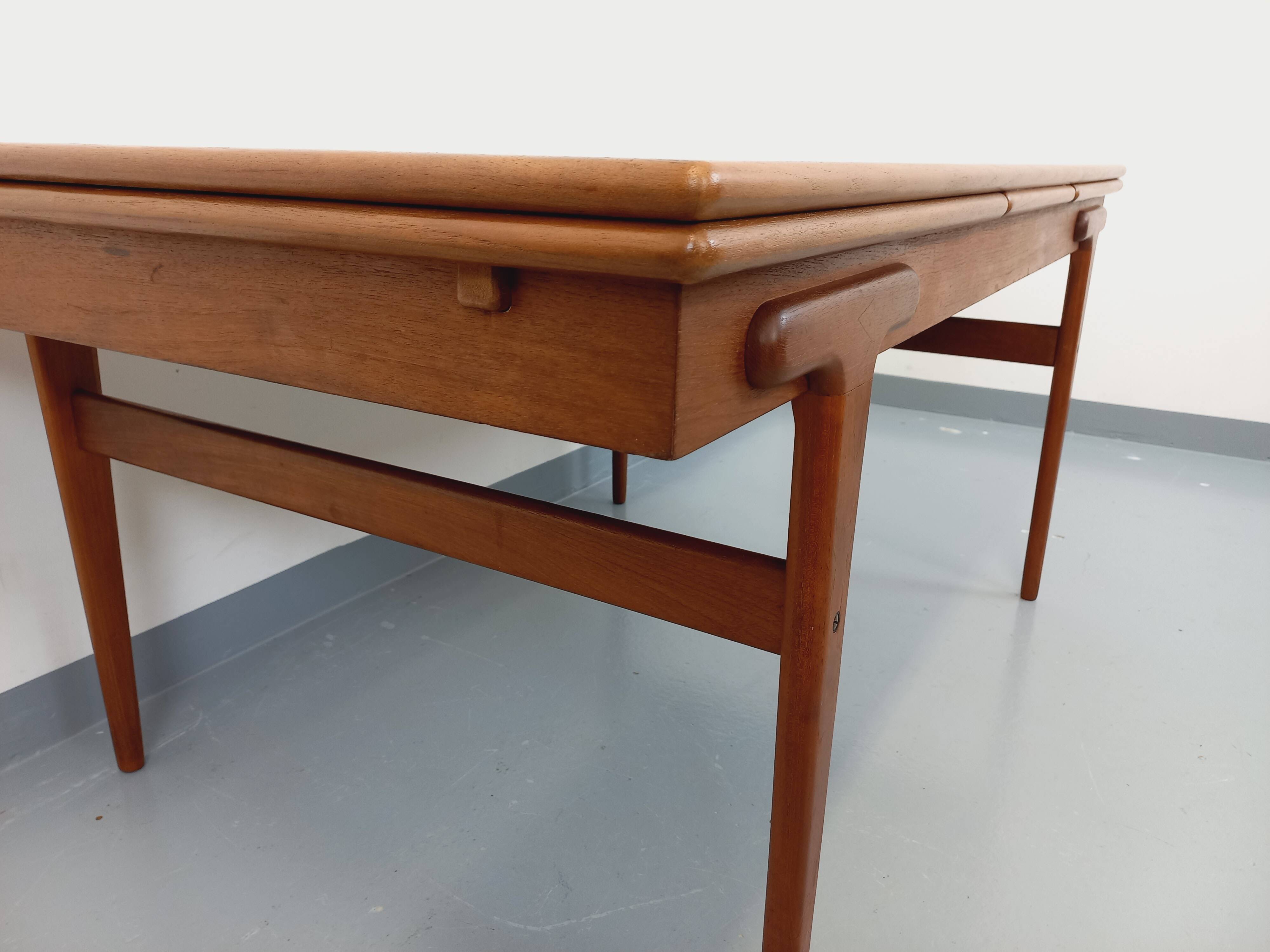 Vintage rectangular Scandinavian dining table by Ejvind A. Johansson teak