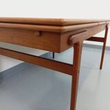Vintage rectangular Scandinavian dining table by Ejvind A. Johansson teak