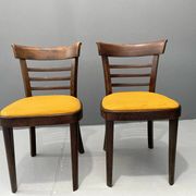 Pair of dining chairs by INTERIER n. p. Praha, wooden dining seating, 1974