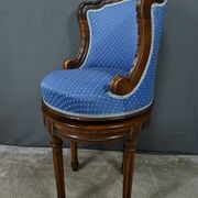 Louis XVI Style Beech Swivel Harpist Chair – Early 20th Century