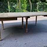 Large Louis Philippe extendable round dining table renovated 230cm