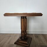 Table d'échecs en onyx sur pied en bois