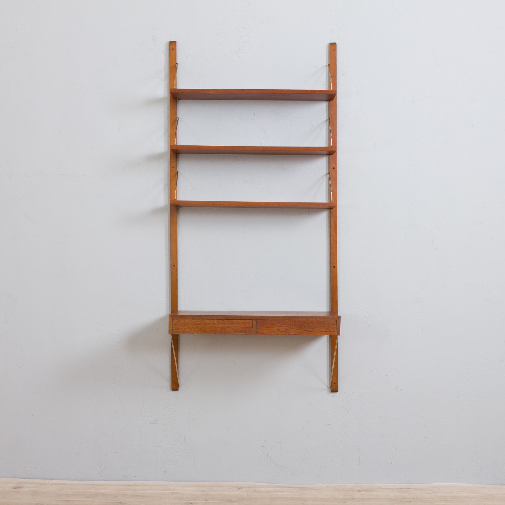 Poul Cadovius teak wall unit with a desk and 3 shelves, Denmark, 1960s