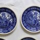 Set of 6 flat plates Villeroy and Boch, blue Rusticana model, vintage