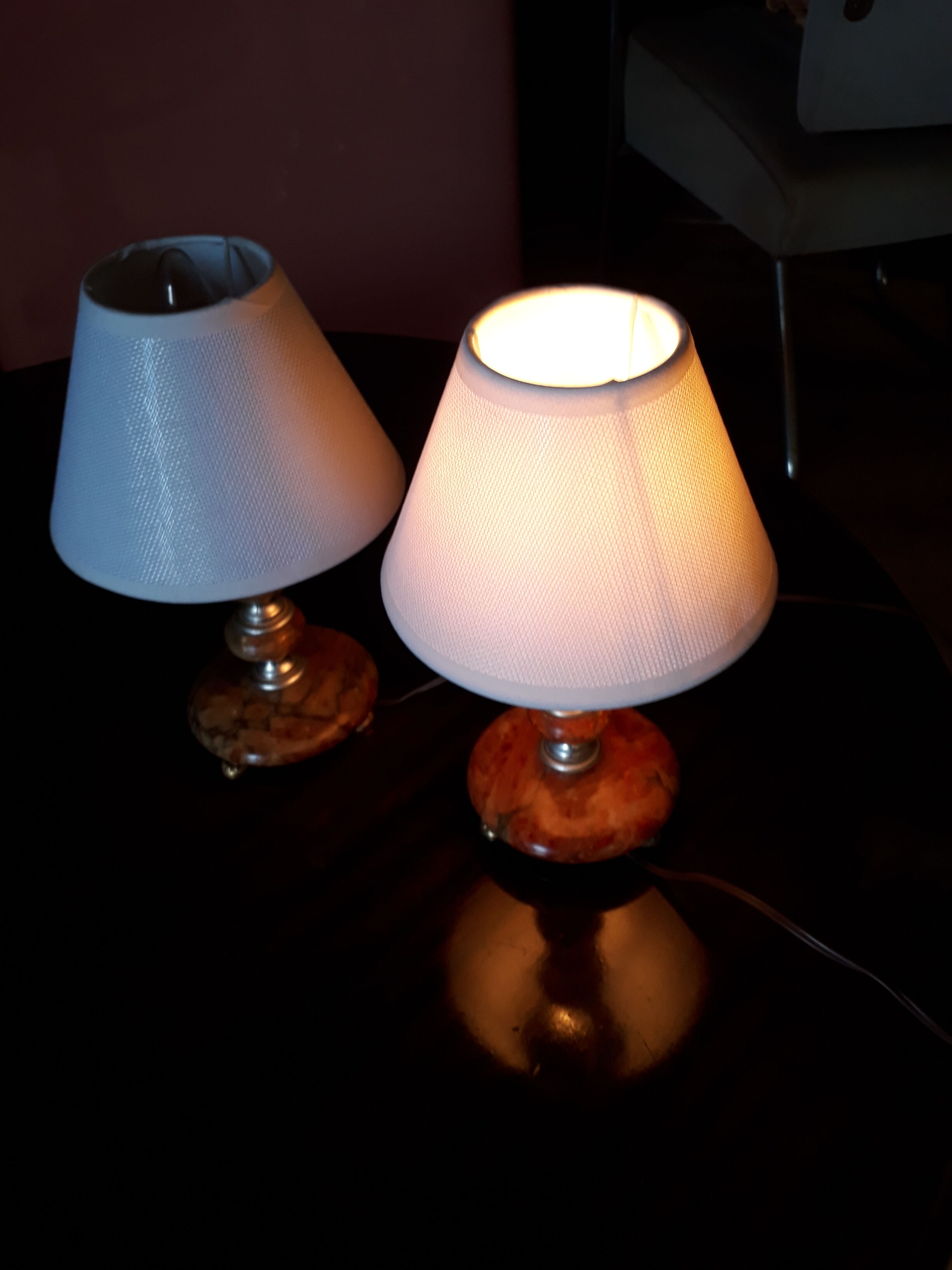 Bedside lamps duo marble