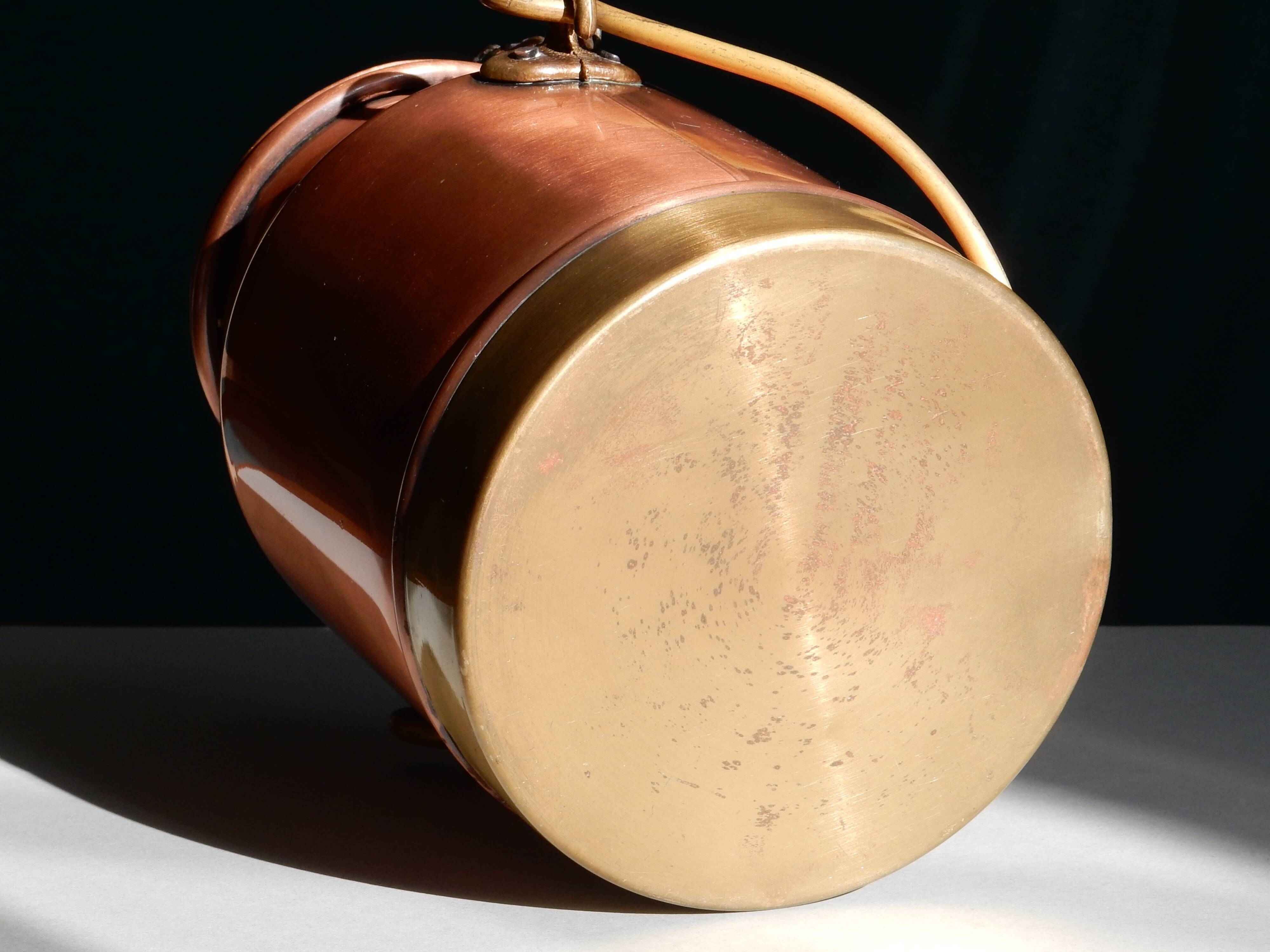 Copper and brass milk pot