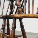 Set of 2 very charming antique English highback Windsor dining chairs