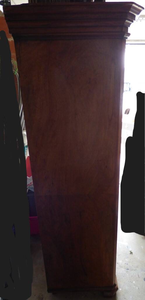Walnut and walnut veneer display case 1 door circa 1900