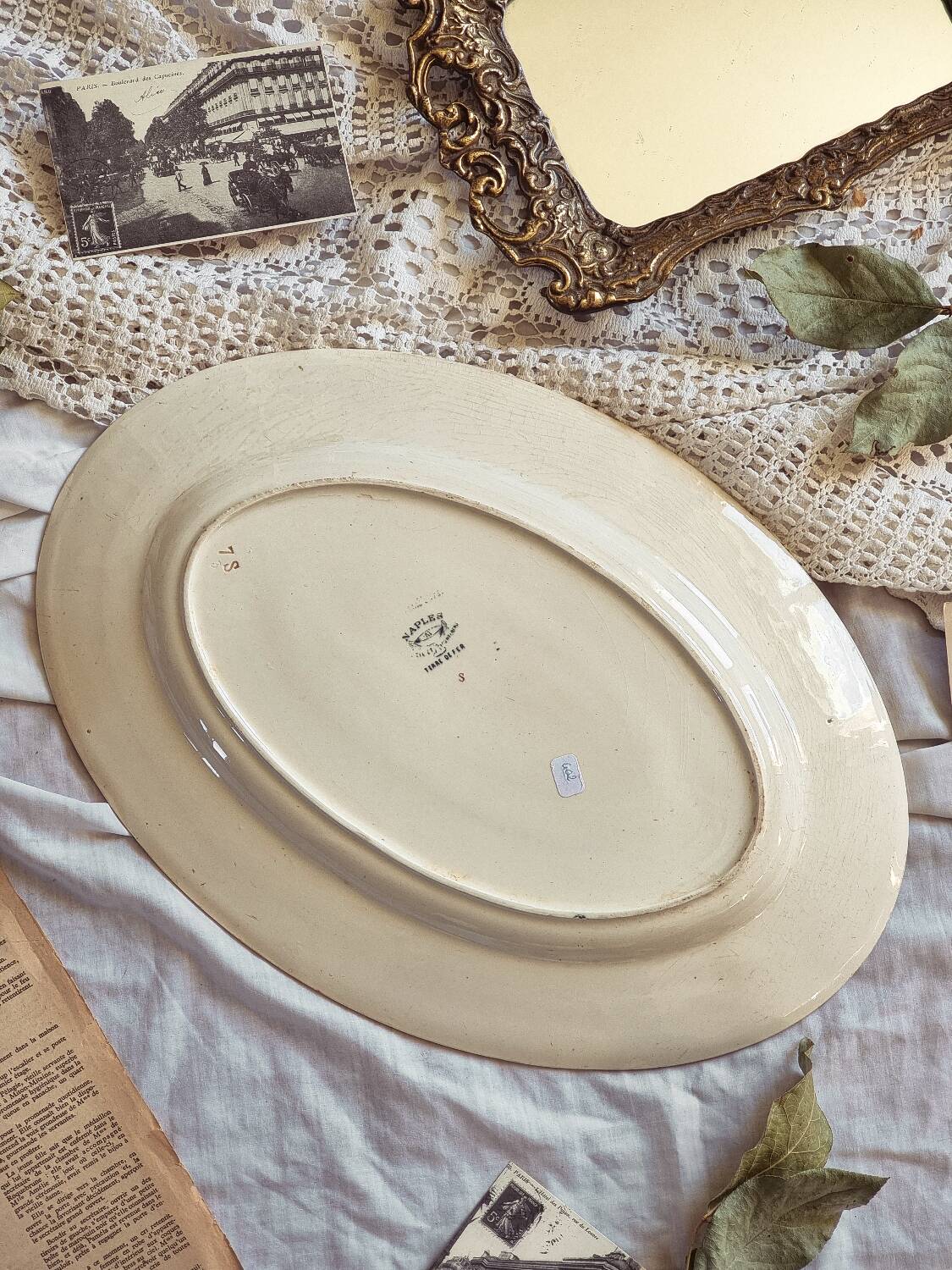Large ironstone dish, Creil and Montereau