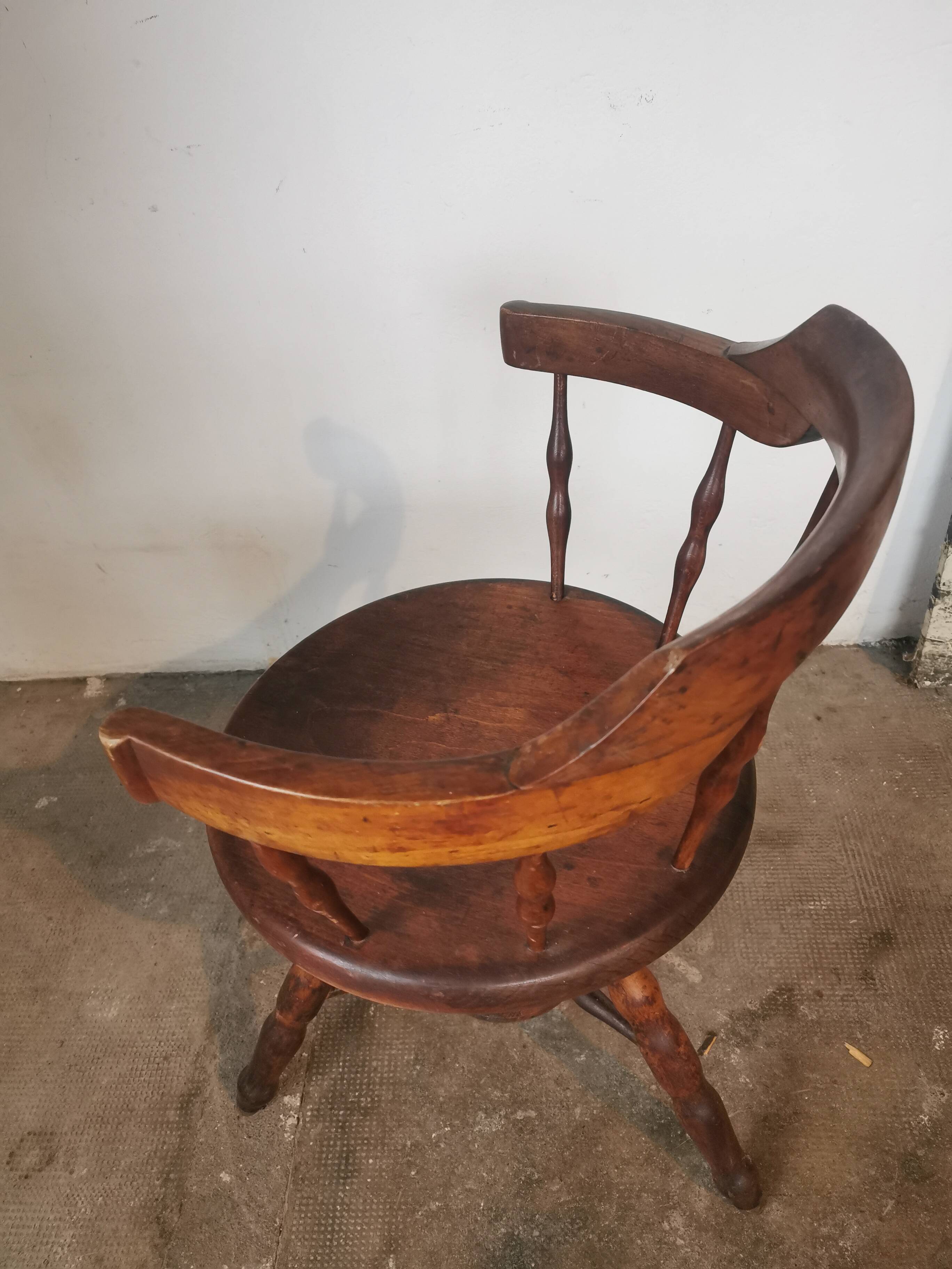 Fauteuil de bureau pivotant dit de capitaine vers 1900