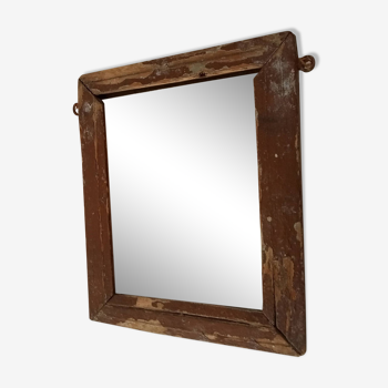 Miroir ancien en bois massif début XXeme 26*22