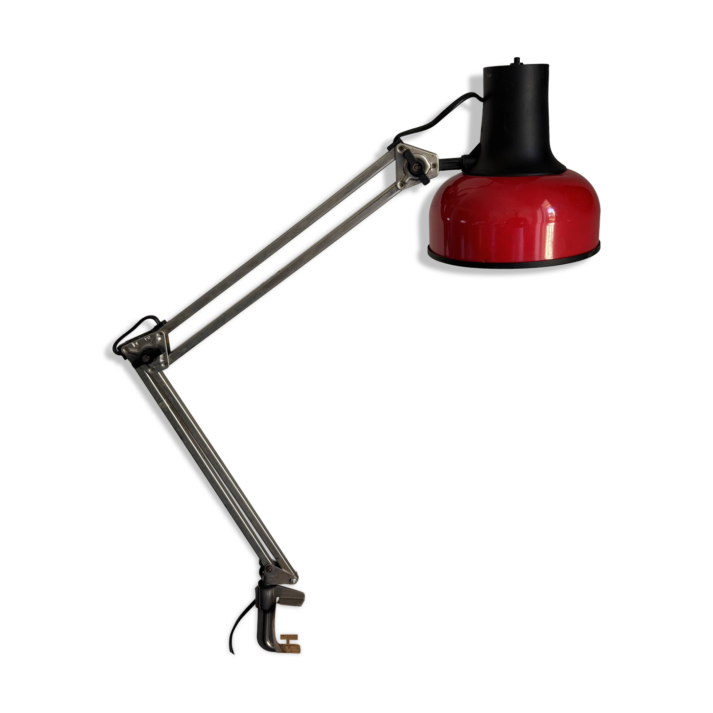 Vintage 1970 Lival P12 architect lamp Finland red steel - 65 cm