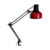 Lampe vintage 1970 architecte Lival P12 Finlande rouge acier - 65 cm