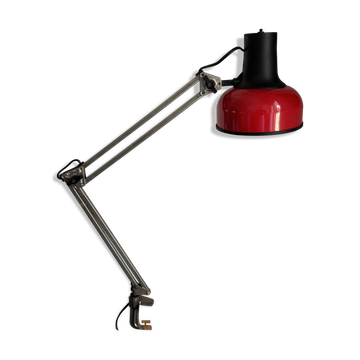 Vintage 1970 Lival P12 architect lamp Finland red steel - 65 cm