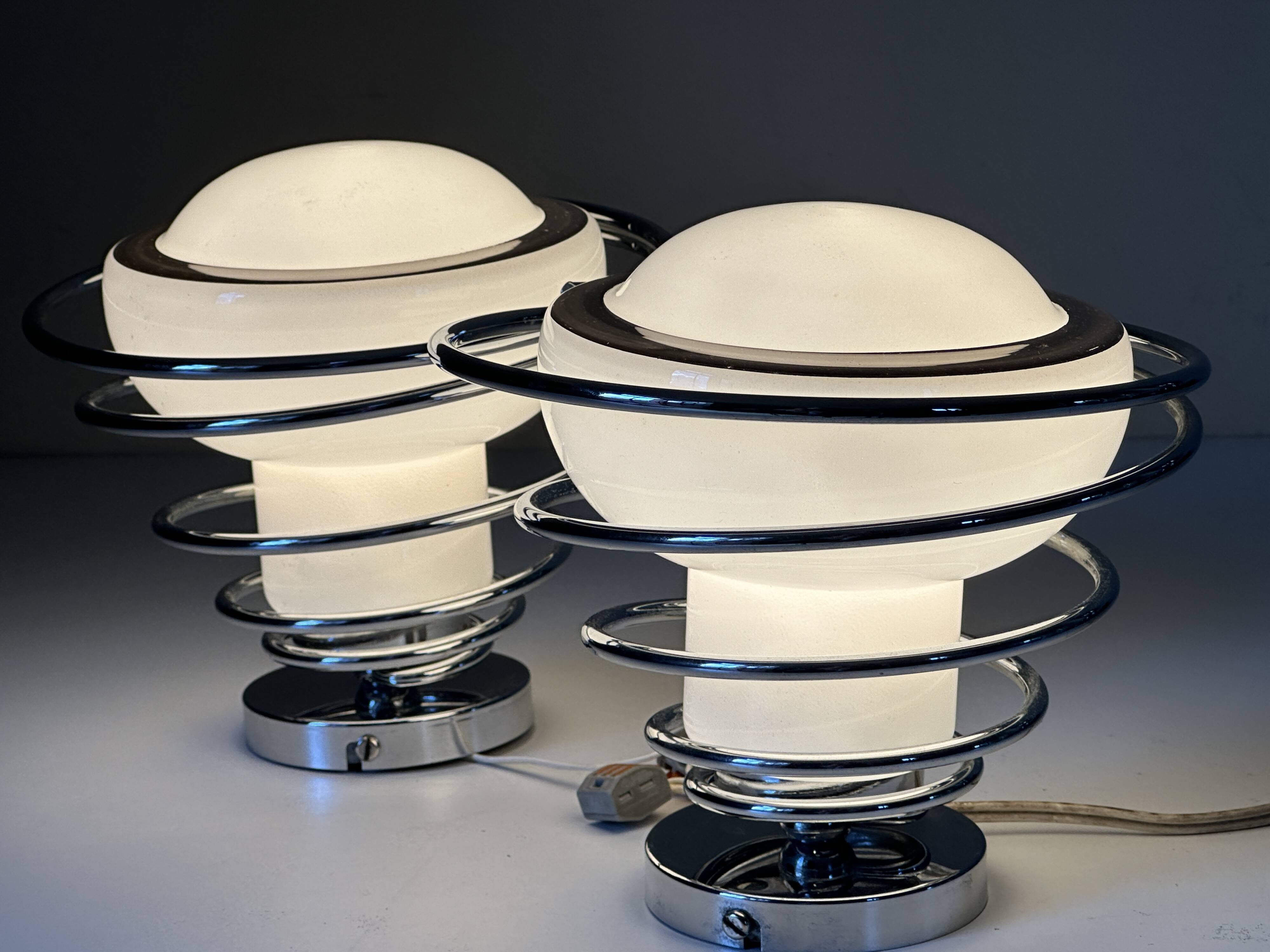Pair of space age wall lights by Delmas from the 70s