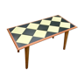Scandinavian coffee table with chessboard checkerboard pattern